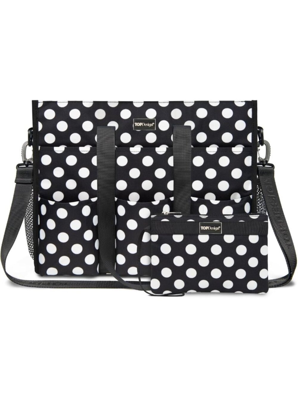 Utility Water-Resistant Tote Bag with 22 Pockets & Zipper Closure - Versatile